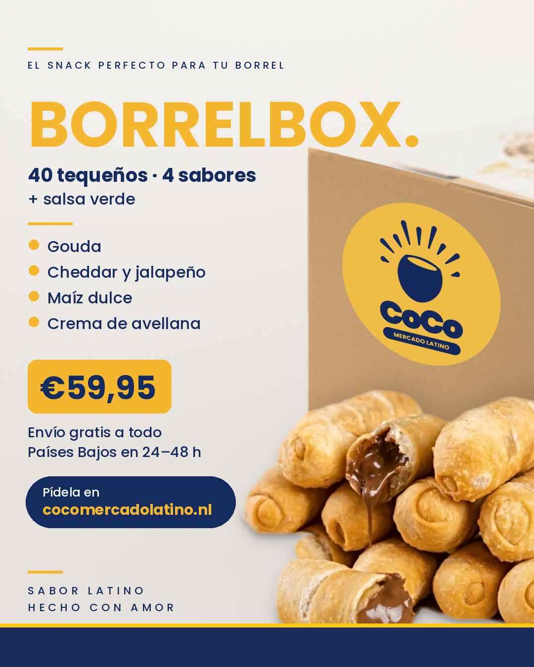 Borrelbox 40 Tequeños 4 Sabores