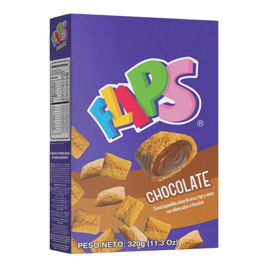 Cereales rellenos de chocolate Flips 320 g.